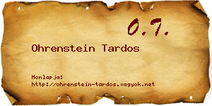 Ohrenstein Tardos névjegykártya